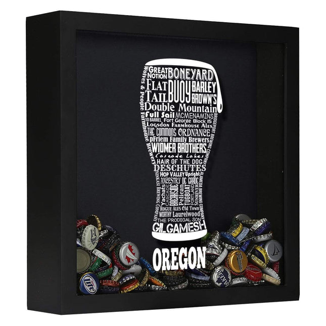 Oregon Beer Typography Shadow Box
