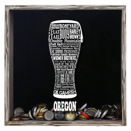 Oregon Beer Typography Shadow Box