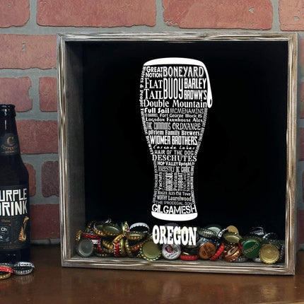 Oregon Beer Typography Shadow Box
