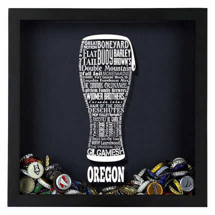 Oregon Beer Typography Shadow Box