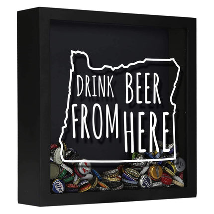 Oregon Drink Beer From Here Beer Cap Shadow Box