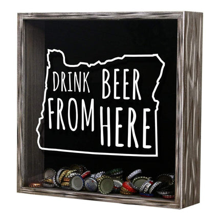 Oregon Drink Beer From Here Beer Cap Shadow Box