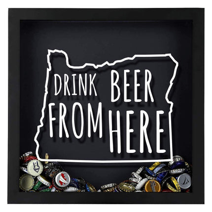 Oregon Drink Beer From Here Beer Cap Shadow Box