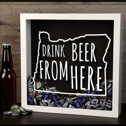 Oregon Drink Beer From Here Beer Cap Shadow Box