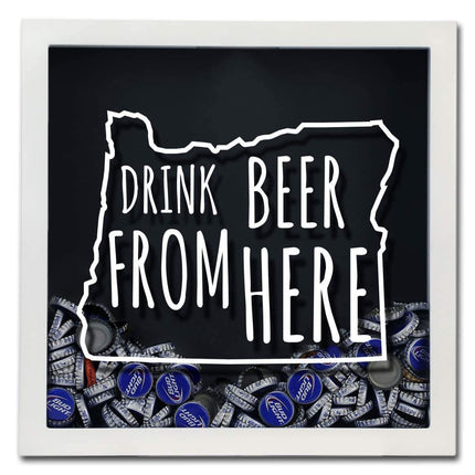 Oregon Drink Beer From Here Beer Cap Shadow Box