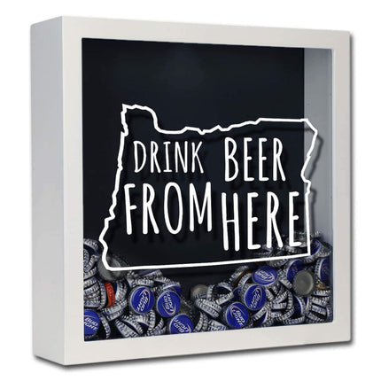 Oregon Drink Beer From Here Beer Cap Shadow Box