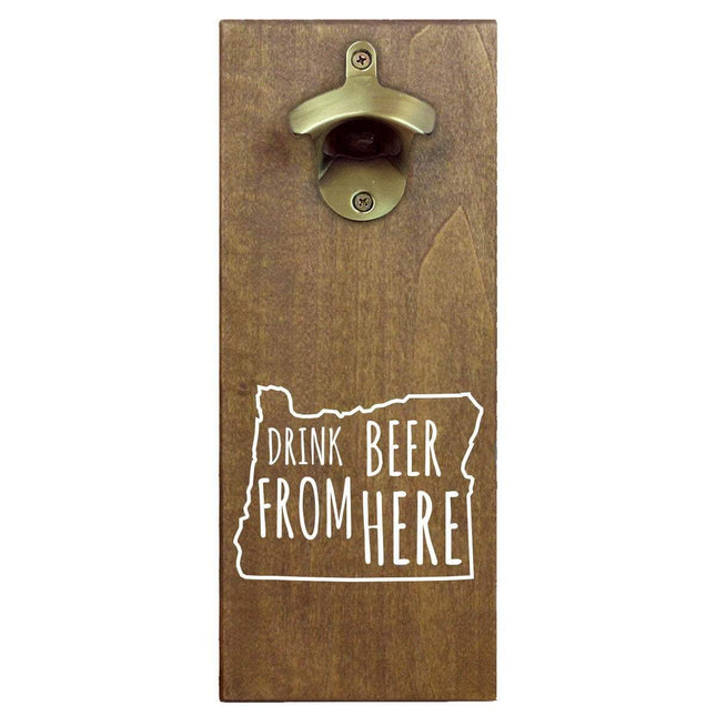 Oregon Drink Beer From Here Cap Catching Magnetic Bottle Opener