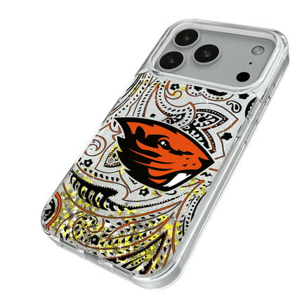Oregon State University Beavers Paisley Glitter Phone Case for Apple iPhone
