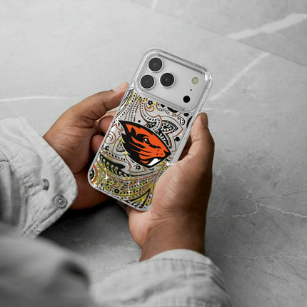 Oregon State University Beavers Paisley Glitter Phone Case for Apple iPhone