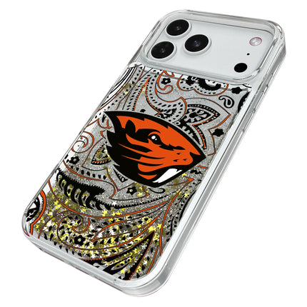 Oregon State University Beavers Paisley Glitter Phone Case for Apple iPhone