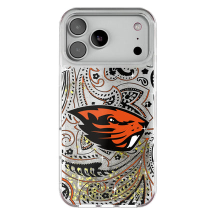 Oregon State University Beavers Paisley Glitter Phone Case for Apple iPhone