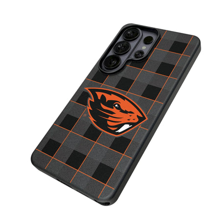 Oregon State University Beavers Plaid MagSafe Compatible Phone Case for Samsung Galaxy