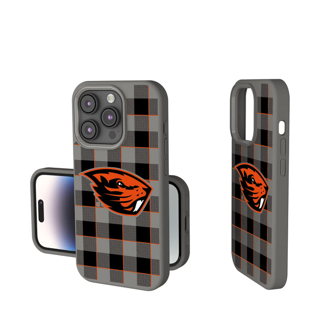 Oregon State University Beavers Plaid Soft Touch Phone Case for Apple iPhone