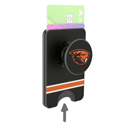 Oregon State University Beavers Stripe PopSockets MagSafe-Compatible PopWallet+