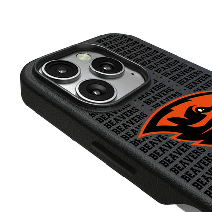 Oregon State University Beavers Text Backdrop MagSafe Compatible Phone Case for Apple iPhone