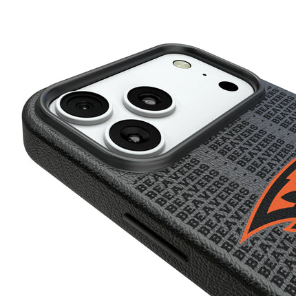 Oregon State University Beavers Text Backdrop MagSafe Compatible Phone Case for Apple iPhone