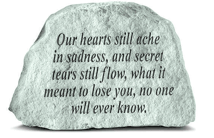 Our hearts still ache Memorial Stone