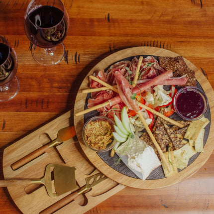 Insignia Acacia and Slate Serving Board with Cheese Tools