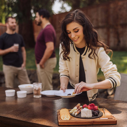 Turntable Acacia and Slate Cheese Board with Knife