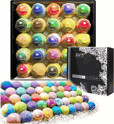 Parker Natural Bath Bombs Gift Set - 50 Pieces
