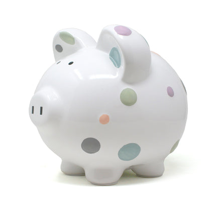 Pastel Polka Dot Piggy Bank