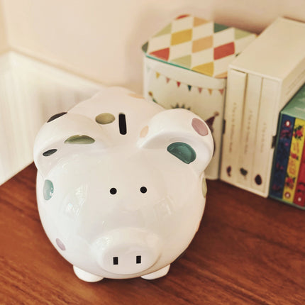Pastel Polka Dot Piggy Bank
