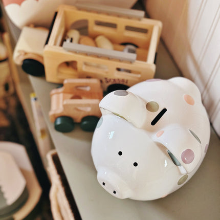 Pastel Polka Dot Piggy Bank