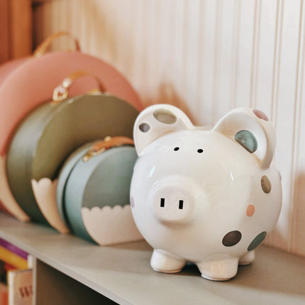 Pastel Polka Dot Piggy Bank