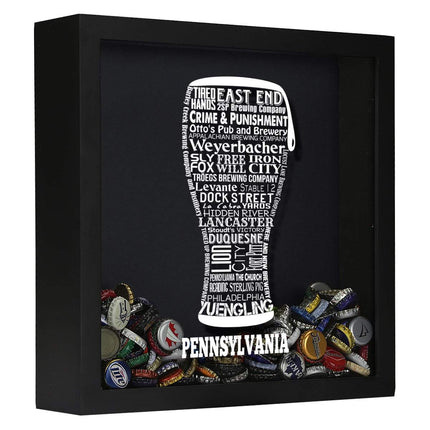 Pennsylvania Beer Typography Shadow Box