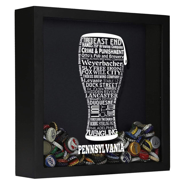 Pennsylvania Beer Typography Shadow Box