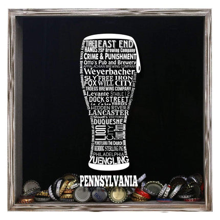 Pennsylvania Beer Typography Shadow Box