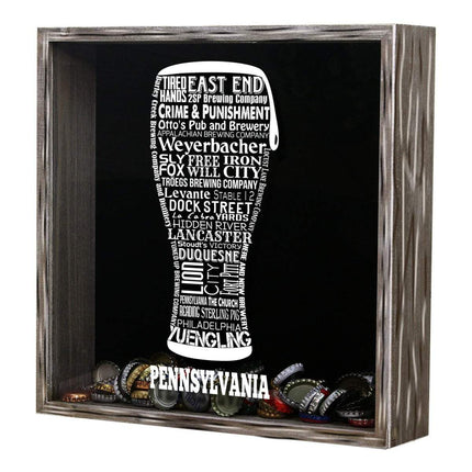 Pennsylvania Beer Typography Shadow Box