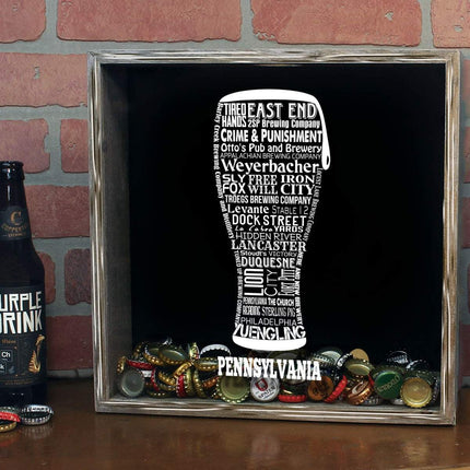Pennsylvania Beer Typography Shadow Box