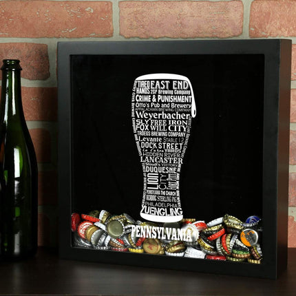 Pennsylvania Beer Typography Shadow Box
