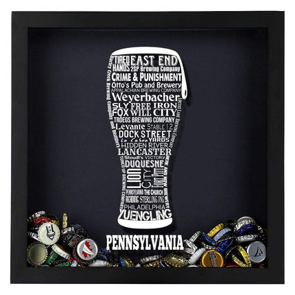 Pennsylvania Beer Typography Shadow Box