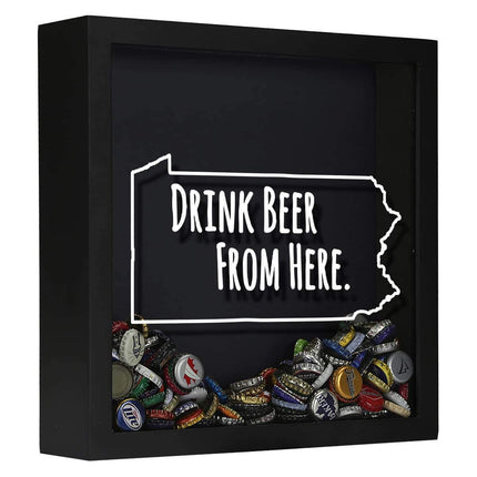 Pennsylvania Drink Beer From Here Beer Cap Shadow Box
