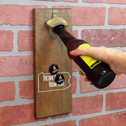 Pennsylvania Drink Beer From Here Cap Catching Magnetic Bottle Opener