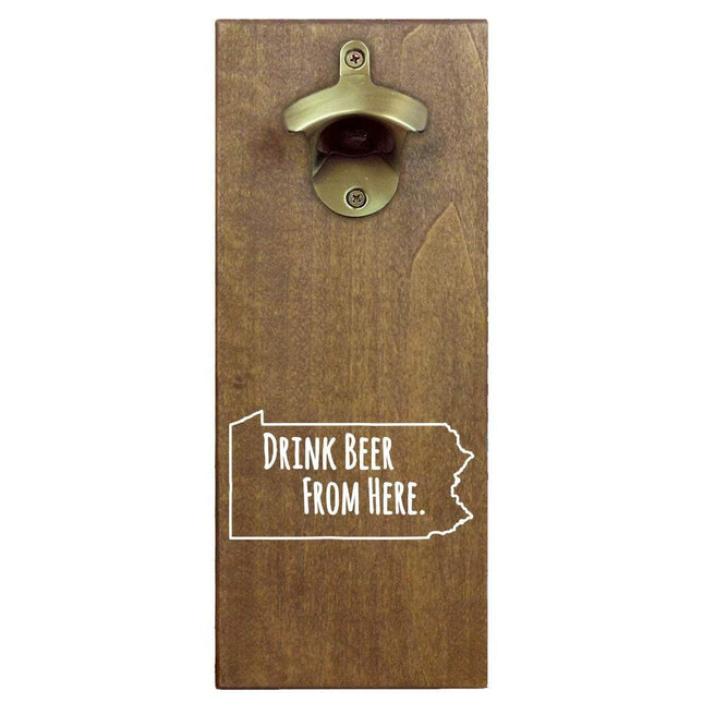 Pennsylvania Drink Beer From Here Cap Catching Magnetic Bottle Opener