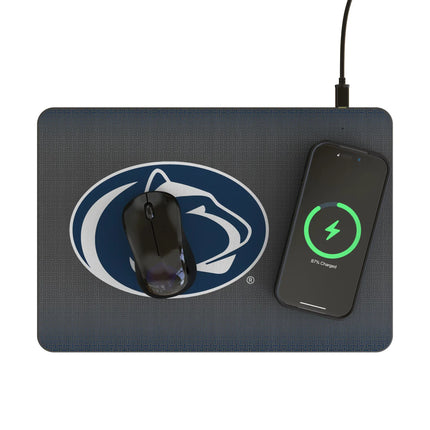 Pennsylvania State University Nittany Lions Linen 15-Watt Wireless Charger and Mouse Pad