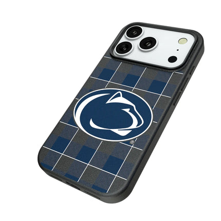 Pennsylvania State University Nittany Lions Plaid MagSafe Compatible Phone Case for Apple iPhone