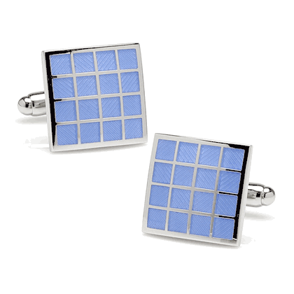 Periwinkle Checker Square  Cufflinks