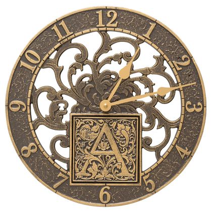 Personalized 12" Silhouette Monogram Indoor Outdoor Wall Clock