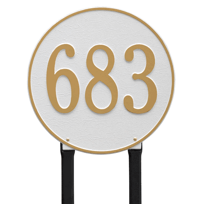 Personalized 15" Round Lawn Address Plaque - 1 Line