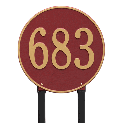 Personalized 15" Round Lawn Address Plaque - 1 Line