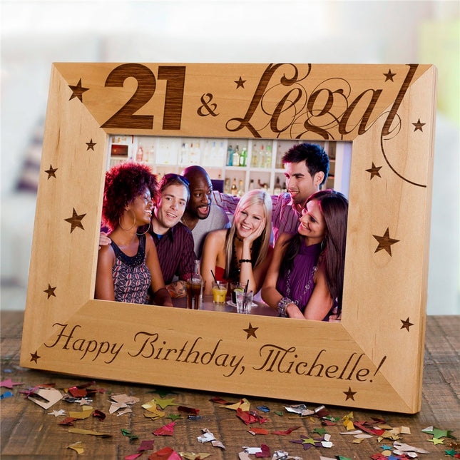 Personalized 21st Birthday Wood Picture Frame