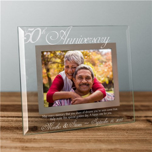 Personalized 50th Anniversary Glass Picture Frame