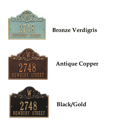Personalized Acanthus Monogram Address Plaque