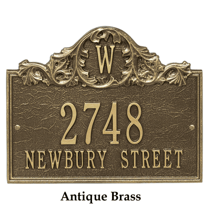 Personalized Acanthus Monogram Address Plaque