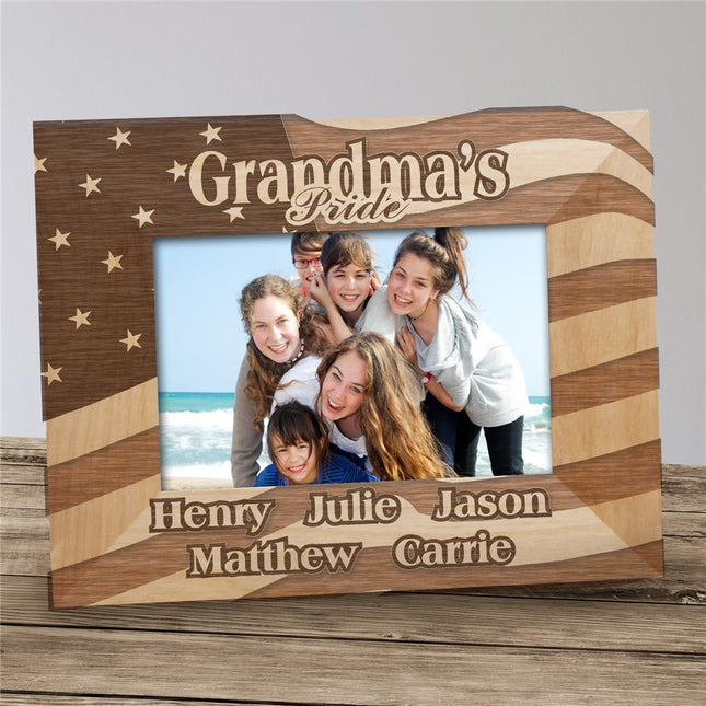 Personalized American Flag Wood Frame