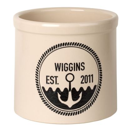 Personalized Anchor Established 2 Gallon Stoneware Crock